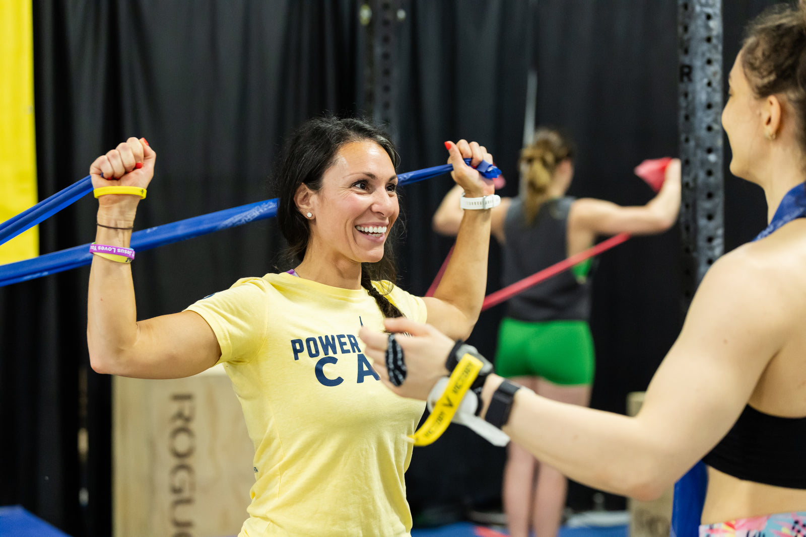 Camp participants training with coaches